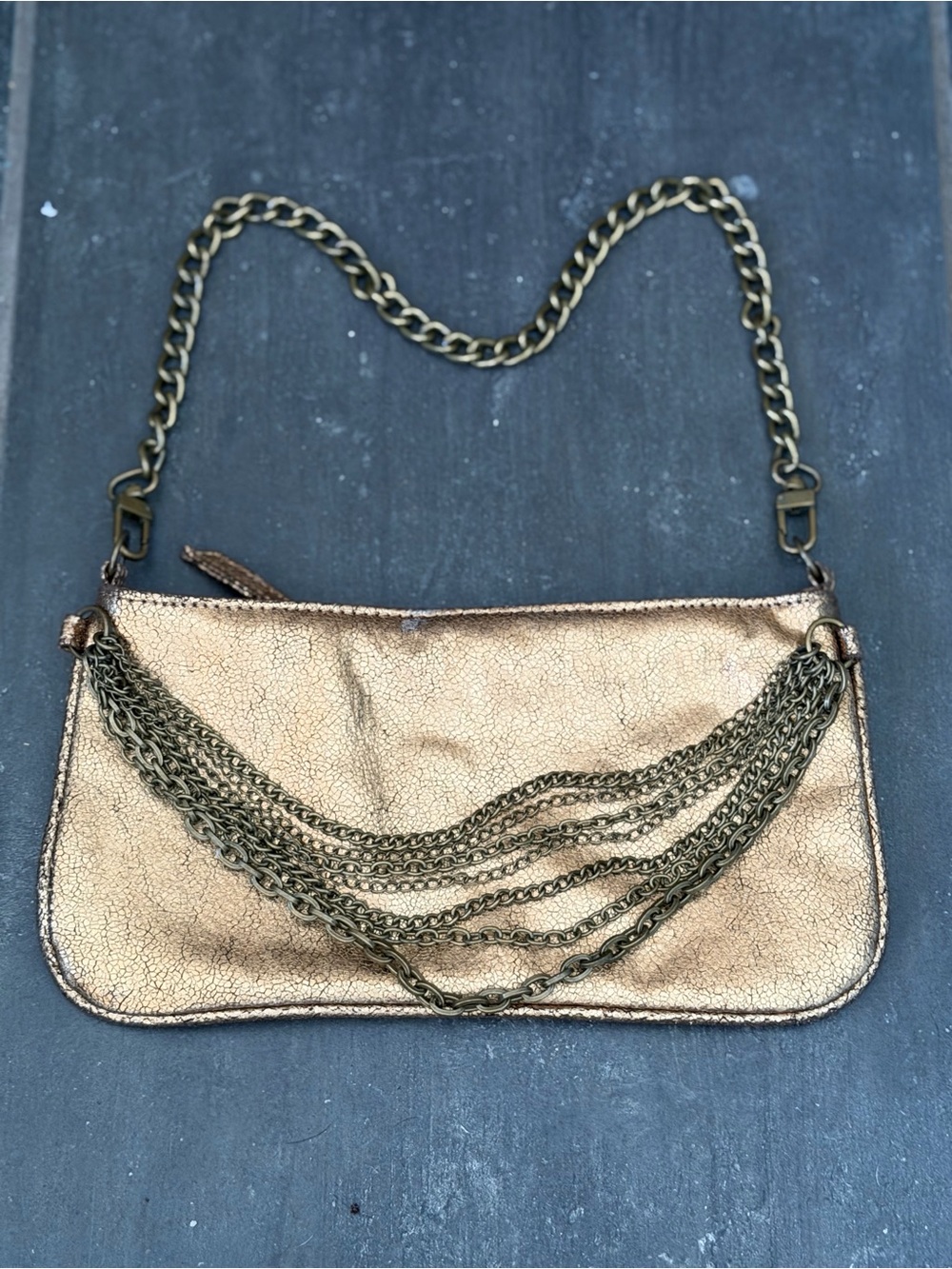 Old Navy Metallic Gold Chain-Accent Clutch